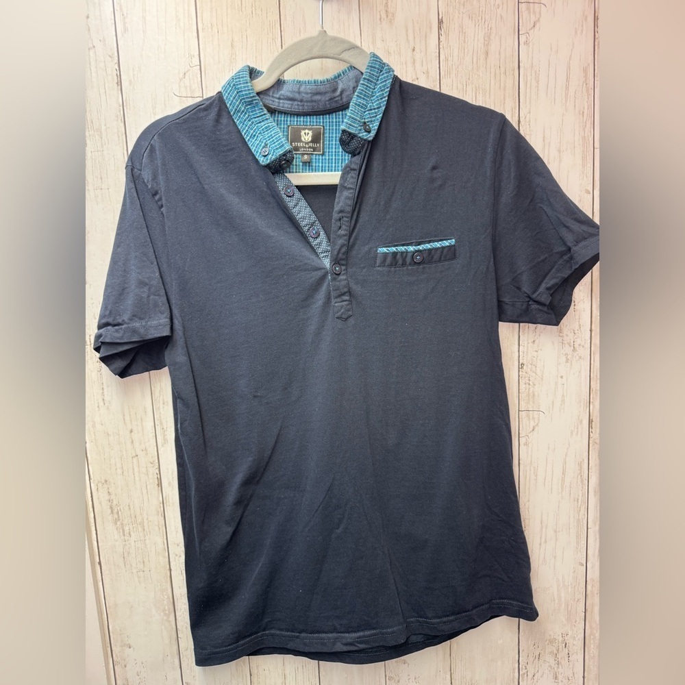Steel & Jelly Dark Blue Shirt with Light Blue Details size Small - Picture 2 of 8